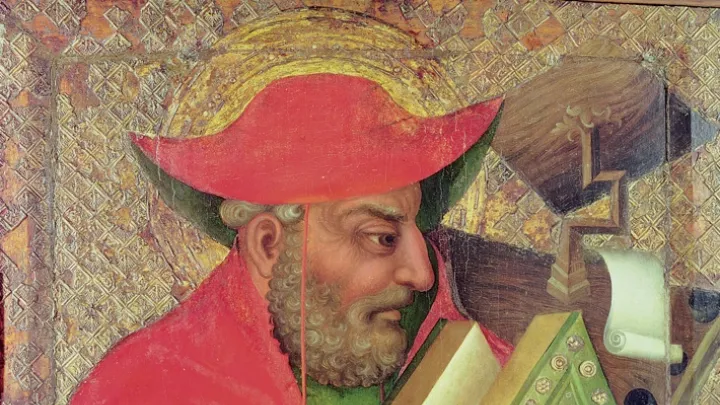 Saint Jerome—whose Latin translation <i>was</i> the European Bible for a thousand years— by Theodoricus of Prague (fl. 1359-1381)