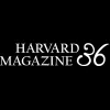Harvard Magazine logo in white text on a black background.