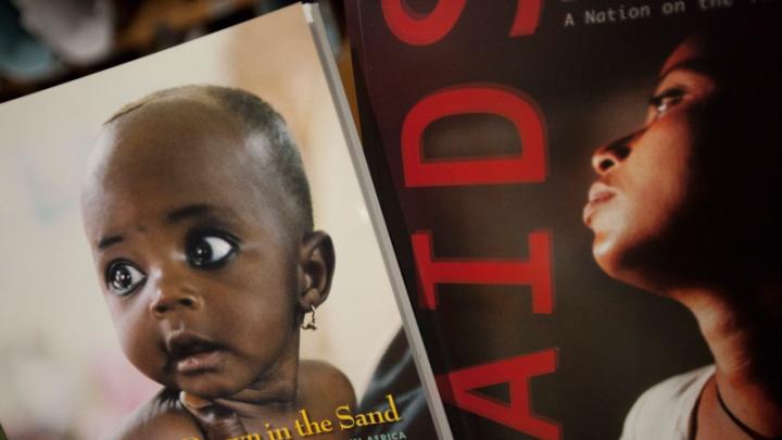 An image from the cover of a book about AIDS treatment in Africa, edited by faculty members Phyllis Kanki and Richard Marlink, who spoke at the "PEPFAR in Africa" conference held at Harvard School of Public Health on January 10. 