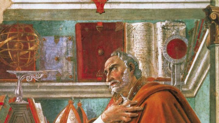 Fresco of Sain Augustine in his cell by Sandro Botticelli