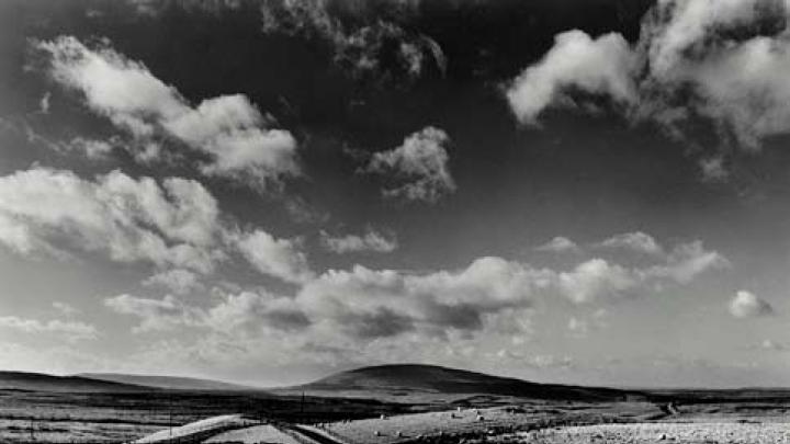 black and white scence of long road