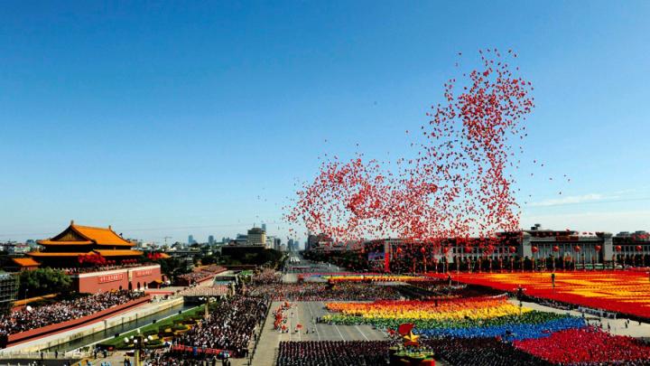 Balloons—and tightly managed state stagecraft: the sixtieth-anniversary celebration of the People’s Republic of China, held last October