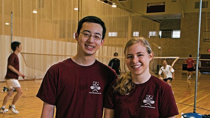 Harvard Badminton Club co-presidents Abraham Lin and Lauren Schumacher.