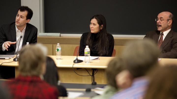 David Malan, Diane Paulus, and Christopher Winship participate in a panel discussion on engaging teaching and active learning.