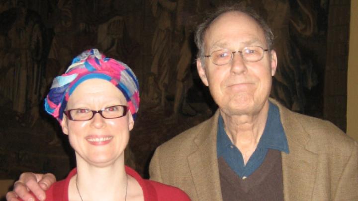 Tony Arnold and John Austin at a party after the "Heloise and Abelard" dress rehearsal