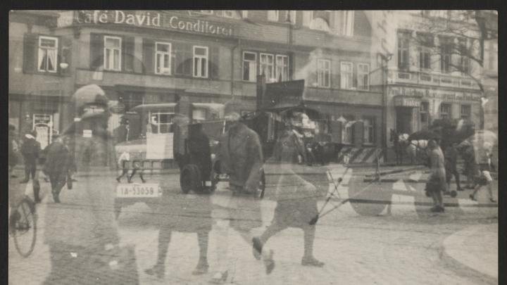 <i>Untitled</i> (Street Scene, Double Exposure, Halle), 1929–30