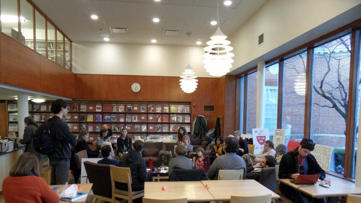 Protestors held a "Think Tank" Monday to discuss questions such as "What is a Library?" and "What does the library of the future look like?"