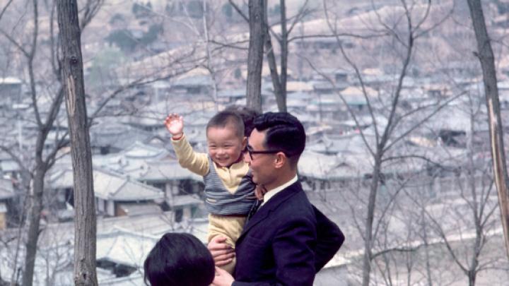 Andong, Republic of Korea, late 1960s. David R. McCann says, “This photo is of a very nice fellow, Mr. Yi, who was an English teacher at the Andong Agriculture and Forestry High School. He came to the school in the second year that I was there to teach, and I got to know him and his wife very well. This photo was taken one day when we went up a hill and looked out over Andong.”