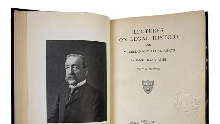 Legal history by James Barr Ames, the first book to bear the Harvard University Press imprint (1913)