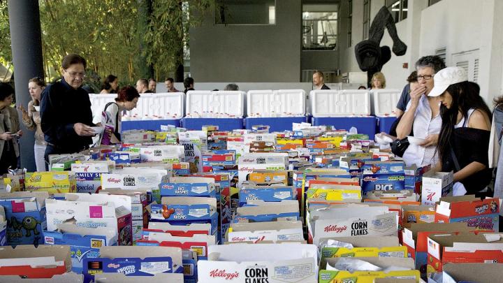 <i>American Morning,</i> Rubell&rsquo;s 2008 &ldquo;breakfast installation&rdquo; for the Art Basel Miami Beach week, invited art-lovers to choose their cereal, add milk, and eat.