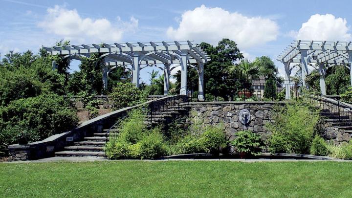 Double pergolas in the Secret Garden at Tower Hill