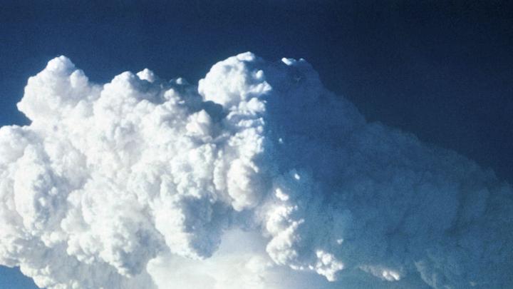 Mushroom cloud from U.S. nuclear test, Eniwetok Atoll, Marshall Islands, 1951