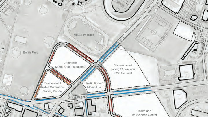 A map showing where the new SEAS facility will be located in Allston.