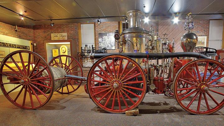 A steam fire engine at the Millyard Museum