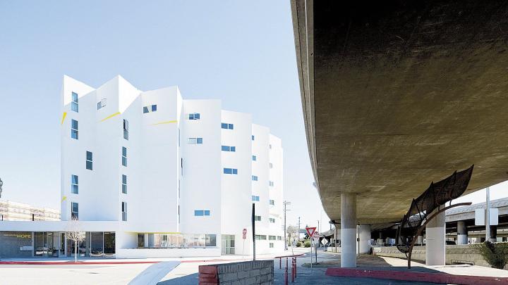 The New Carver Apartments, a much-lauded architectural landmark in Los Angeles, offers 97 units of permanent housing for the formerly homeless.