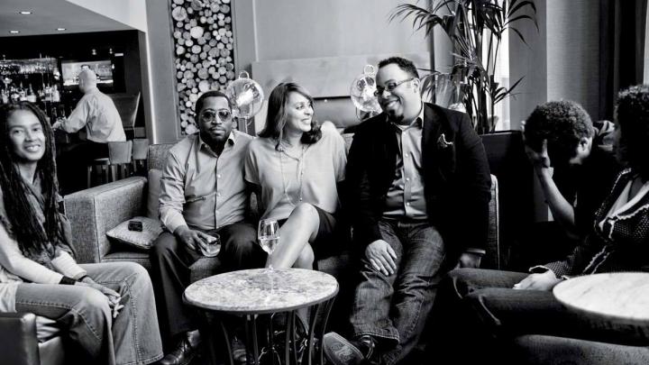 Sharan Strange, Jackson, Natasha Trethewey, Young, Thomas Sayers Ellis, and deGannes in Chicago