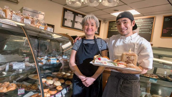Hiroko Sakan and her son, Takeo, work together at their bakery, Japonaise.