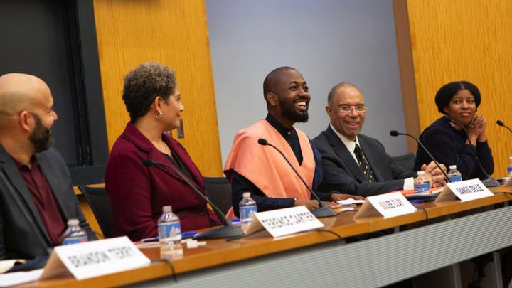 AAAS alumni: Terence Carter '01, Sulee Stinson Clay '92, Sangu Delle '10, Myles V. Lynk '71, and Sharifa Rhodes-Pitts '00