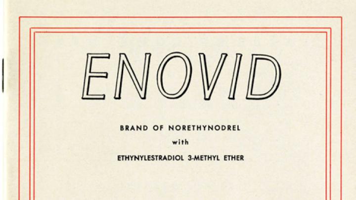 Enovid was the first FDA-approved hormone treatment for women; it followed on work Rock began with the first trial of hormone-based contraception, which took place at his clinic. Enovid’s label stated that it should be used “to regularize menstruation cycles,” and warned that the medication might prevent ovulation and, consequently, conception. When the drug went on the market in 1962, the exhibit notes, “Suddenly, women across the country complained to their doctors of irregular periods.”