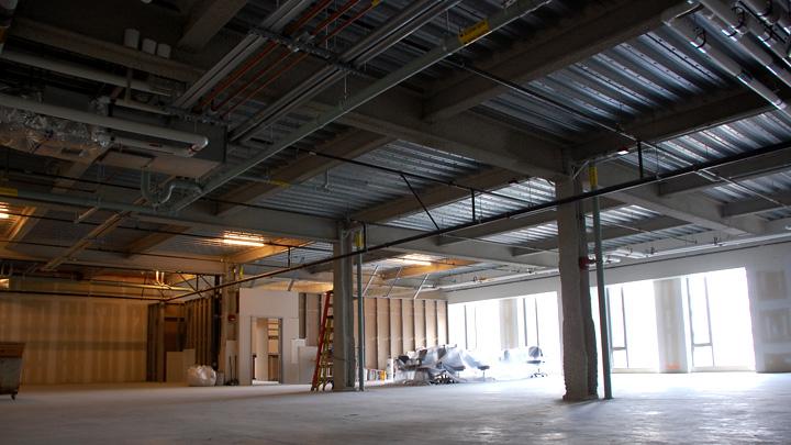 Unfinished space in the Northwest Laboratory building awaits the relocation of molecular biologists.