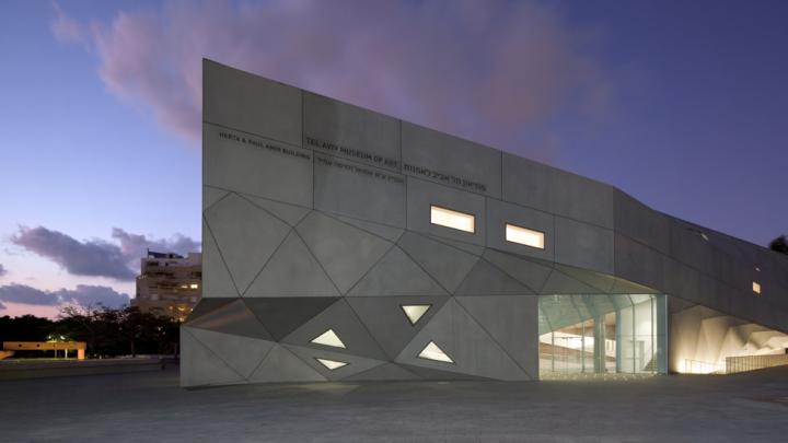 Exterior of the Herta and Paul Amir Building at the Tel Aviv Museum of Art