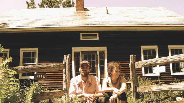 Tyler Gibbons and Robin MacArthur outside the Vermont home of her grandmother, Margaret MacArthur.