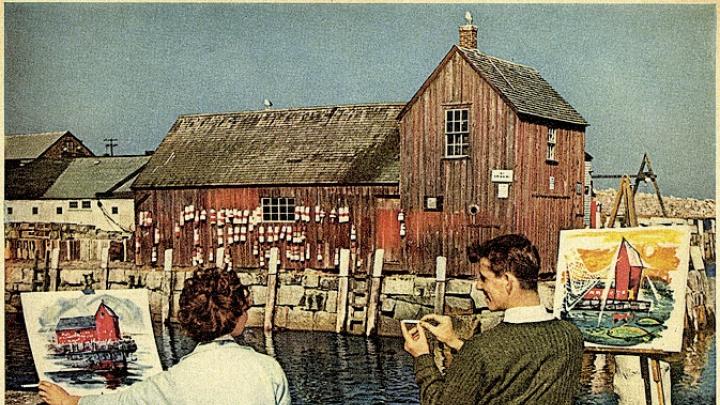 This 1960 cigarette ad highlights Motif No. 1, a favorite artists’ subject in Rockport, Massachusetts.