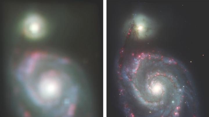 Simulations of HST view of M51 galaxy and GMT&rsquo;s higher resolution
