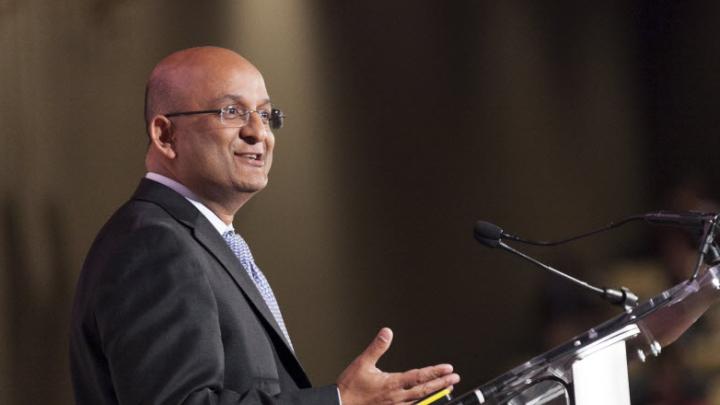 HBS dean Nitin Nohria told the audience he considers himself a feminist and supports a culture that reflects equality for women in the workplace.