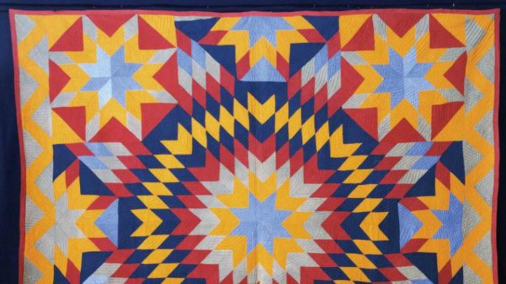 A &ldquo;blazing star&rdquo; quilt, circa 1880-90, probably from Nashville, Illinois. From the Ardis and Robert James Collection.
