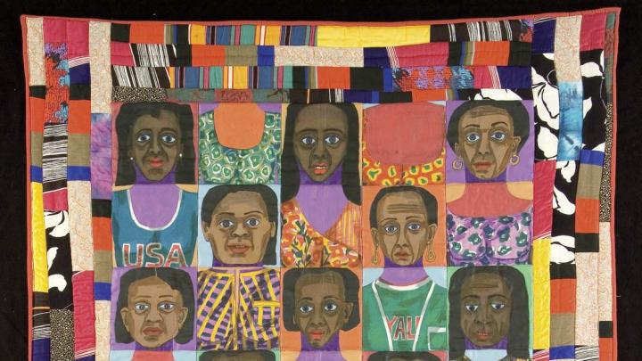 &ldquo;The Women: Mask Face Quilt #1,&rdquo; a 1986 African-American studio-art quilt by Faith Ringgold, New York City
