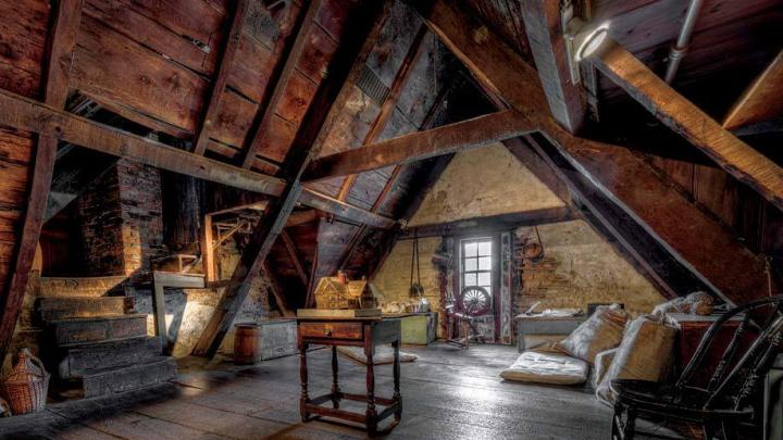 The attic, where the bones of the house reveal its age