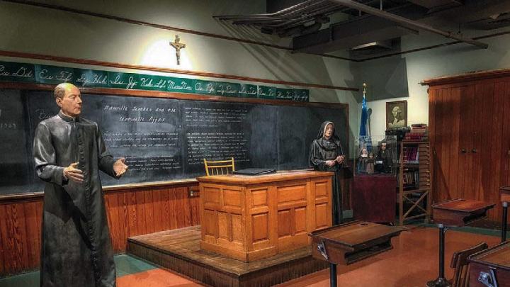 A replica of a parochial classroom for Woonsocket children