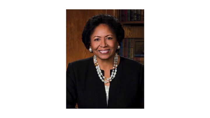 Photograph of Ruth J. Simmons, Harvard’s virtual graduation speaker in May