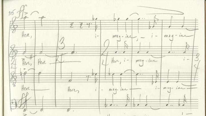 Sketch from the climactic final stanza of the “Villanelle”