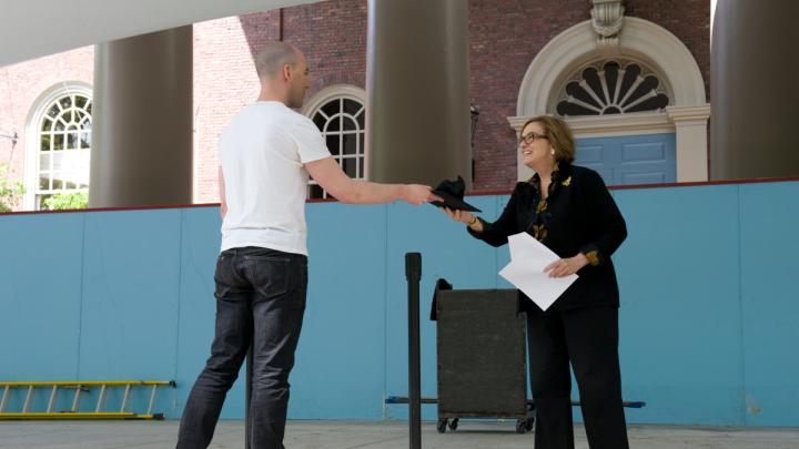 The orators rehearse the order of events in advance of the big day.