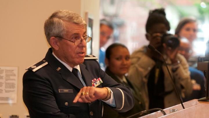 Lieutenant Colonel David R. Downer ’63, a member of the fiftieth reunion class, now retired from the U.S. Air Force, offered practical advice to the soon-to-be officers.