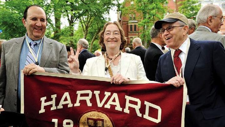 Fiftieth reunioners David Leipziger, Kitty Beer, and Howard Kristol, J.D. ’62.