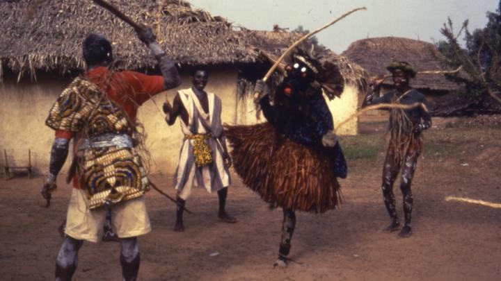 An image from the <em>Masked Festivals of Canton Bo,</em> at the Peabody Museum