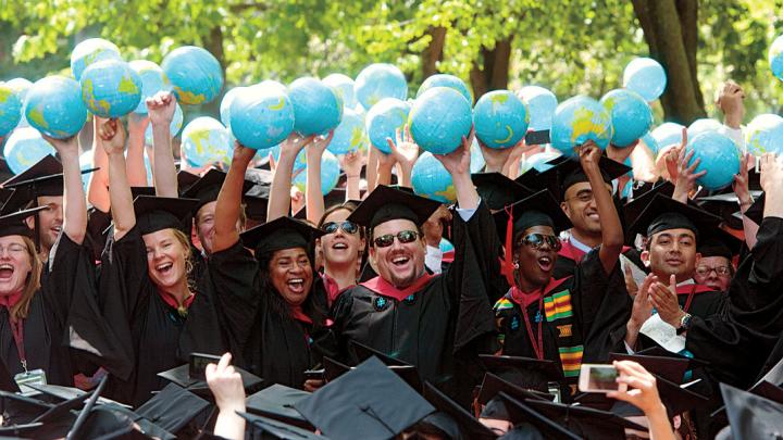 As in years past, degree candidates from Harvard Kennedy School celebrated their global ambitions.