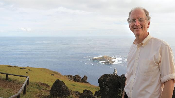 Andy Sharpless on Easter Island. He predicts that proposed restrictions on fishing will help regenerate marine life in the surrounding waters within a decade. 