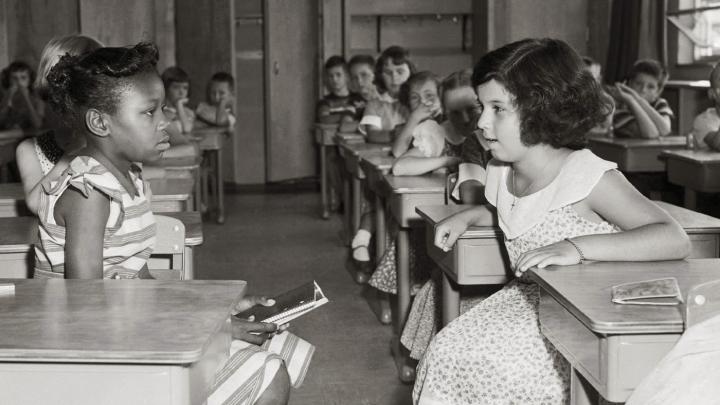 The first day of Defense Department-mandated desegregation at Fort Myer&rsquo;s elementary school, September 8, 1954 