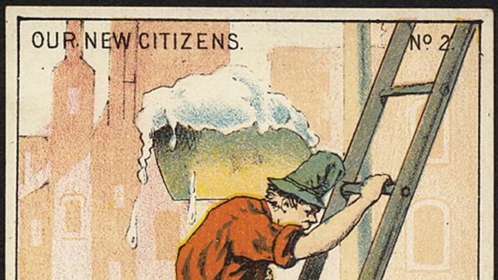 Advertising trade cards from the 1850s to the 1910s depict Irish immigrants&rsquo; social and economic climb from the laboring classes…