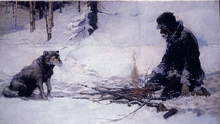 Frank E. Schoonover&rsquo;s vision of the Yukon illustrated Jack London&rsquo;s story &ldquo;To Build a Fire.&rdquo;