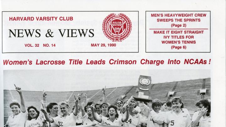 A 1990 news bulletin on the victory of the women’s lacrosse team