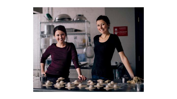Sisters Vanessa and Casey White in the kitchen of their company, Jaju Pierogi
