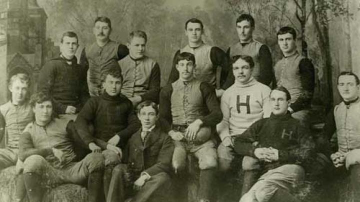 The 1892 Harvard football team. William Henry Lewis is in the white letter sweater.