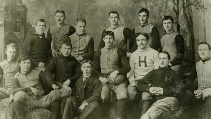Photograph courtesy of Harvard University Archives The 1892 Harvard football team. William Henry Lewis is in the white letter sweater.