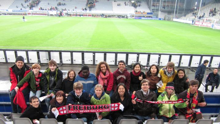 HCEP students attending a football match of the local team SC Freiburg