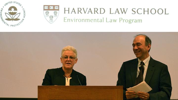 Gina McCarthy with Aibel professor of law Richard Lazarus